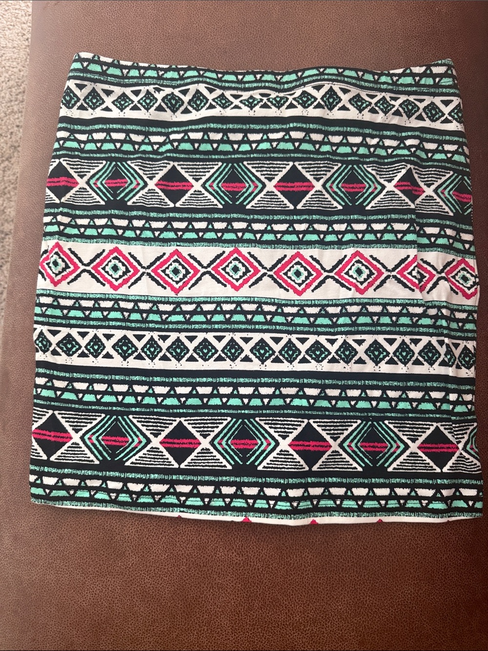 H&M Aztec Print Mini Skirt - Teal, Black & Pink